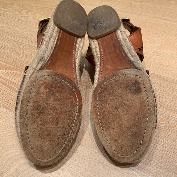 Chloe floral engraved espadrille strap flat sandal